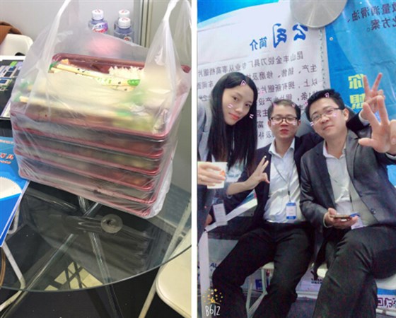 這是參展的鄧氏家人的午餐，順便還有家人出來(lái)賣萌!